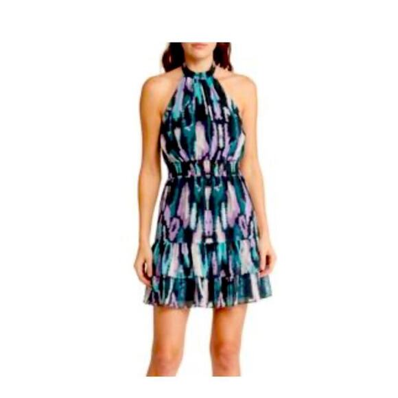 NWT Chelsea28 Abstract Print Halter Tiered dress Size XL - Picture 6 of 7